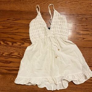 Bohemian frilly floral mini dress / coverup